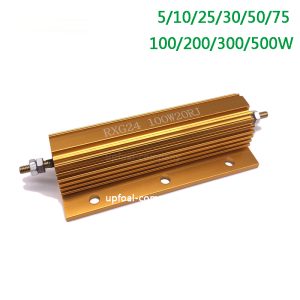 RXG24 Aluminum shell resistor.golden yellow aluminum shell.metal shell case wirewound resistor.5w 10w 25w 30w 50w 75w 100w 200w 300w 500w.