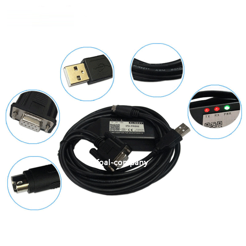 data cable for communication download.UC-PRG020-12A.suitable for delta PLC programming cable screen. - Image 4